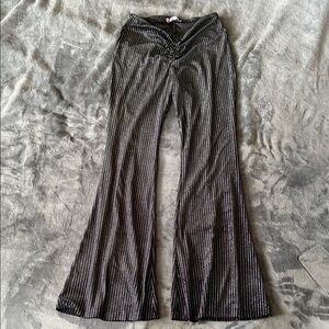 Urban Outfitters Black and Silver Striped Pants